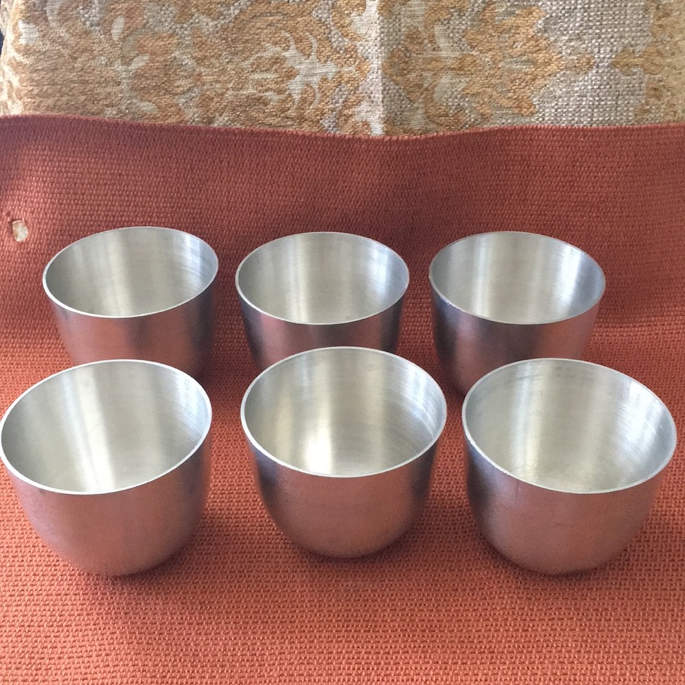 6 Vintage Pewter cups